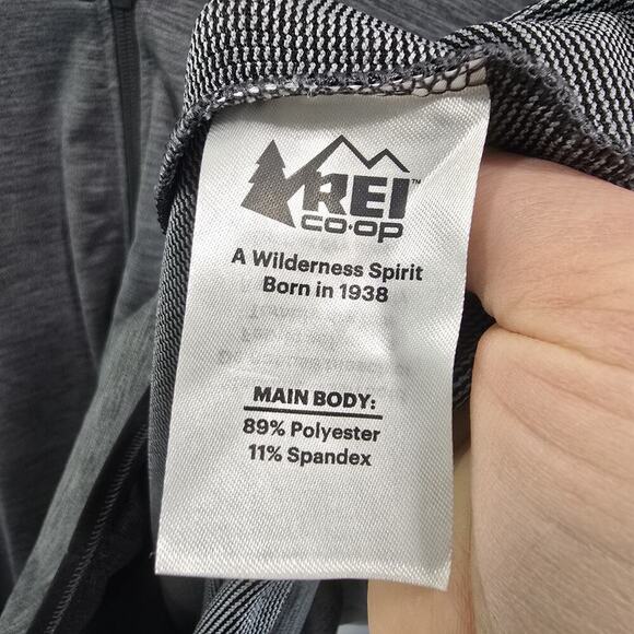 REI Jacket Mens XXL Gray Hooded Full Zip Lightweight Stretch Running Knit Jersey - Picture 9 of 11